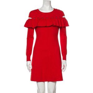 Karen Millen Red Cold Shoulder Dress With Tags